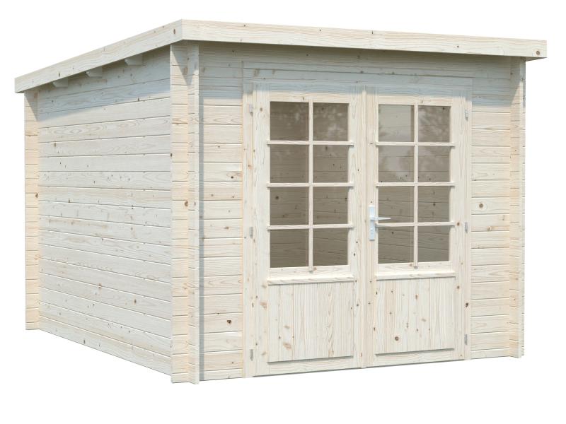 Palmako Blockbohlenhaus Ella 6,9 28 mm transparente Tauchgrundierung
