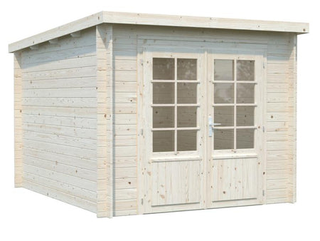 Palmako Blockbohlenhaus Ella 6,9 28 mm transparente Tauchgrundierung