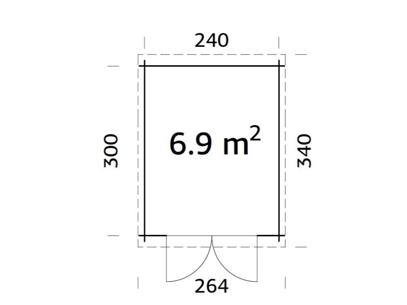 Palmako Blockbohlenhaus Ella 6,9 28 mm transparente Tauchgrundierung