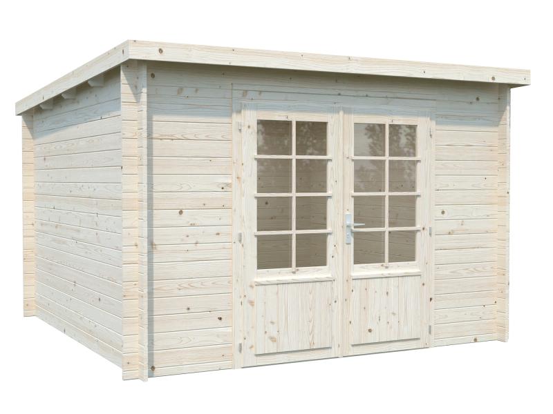 Palmako Blockbohlenhaus Ella 8,7 28 mm transparente Tauchgrundierung