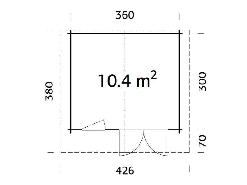 Palmako Blockbohlenhaus Emma 10,4 34 mm graue Tauchgrundierung