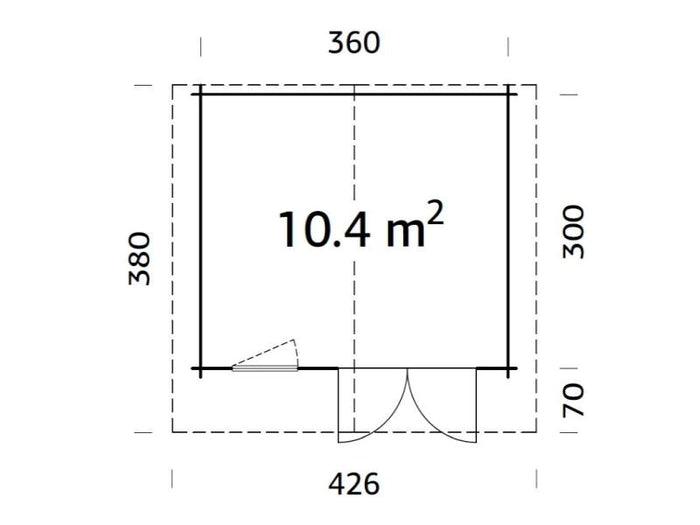 Palmako Blockbohlenhaus Emma 10,4 34 mm graue Tauchgrundierung