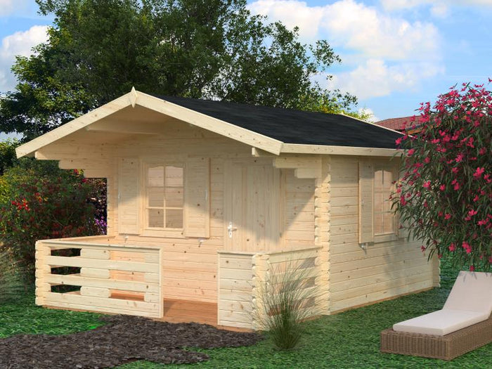 Palmako Blockbohlenhaus Emma 14,2 34 mm transparente Tauchgrundierung