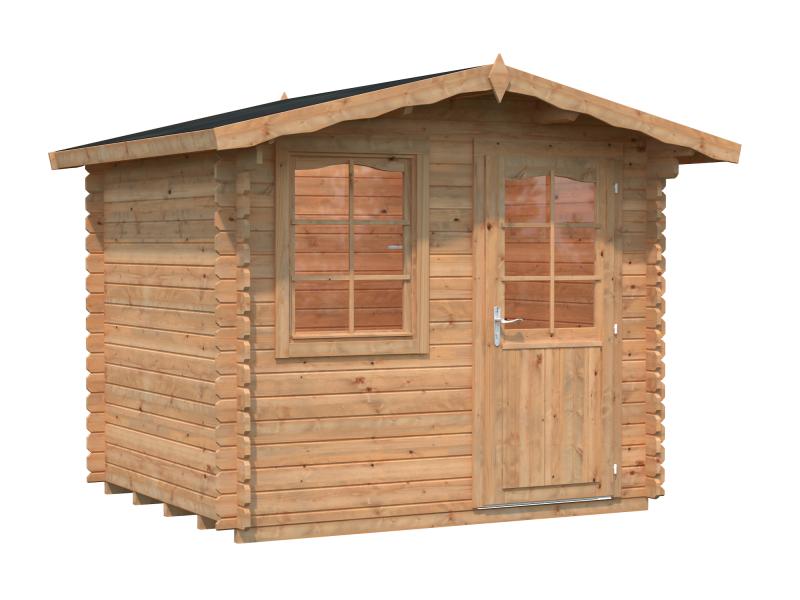 Palmako Blockbohlenhaus Emma 4,6 28 mm braune Tauchgrundierung