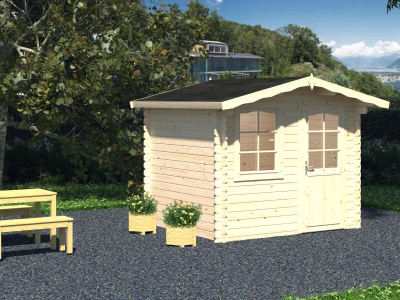 Palmako Blockbohlenhaus Emma 4,6 28 mm transparente Tauchgrundierung