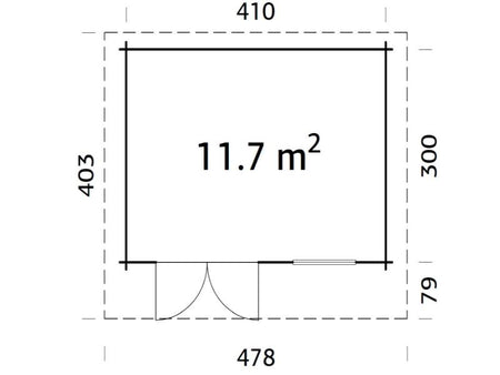Palmako Blockbohlenhaus Heidi 11,7 44 mm natur