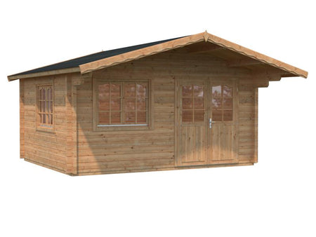 Palmako Blockbohlenhaus Helena 15,1 70 mm braune Tauchgrundierung