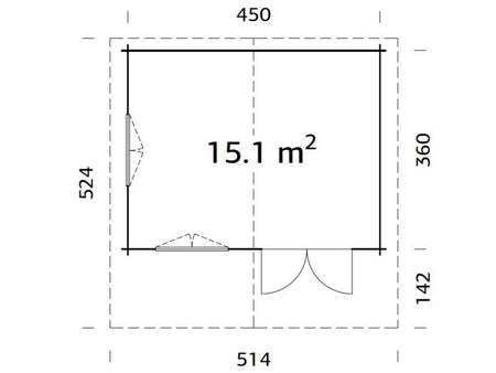 Palmako Blockbohlenhaus Helena 15,1 70 mm graue Tauchgrundierung