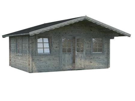 Palmako Blockbohlenhaus Helena 18,6 70 mm graue Tauchgrundierung