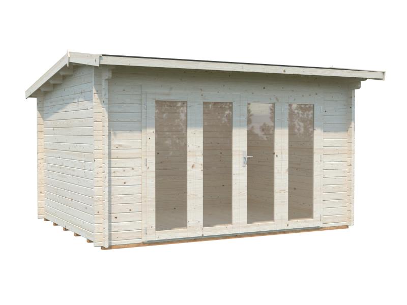 Palmako Blockbohlenhaus Ines 11,1 mit Falttür 44 mm natur