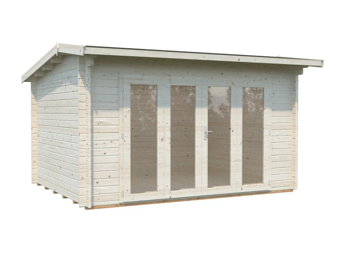 Palmako Blockbohlenhaus Ines 11,1 mit Falttür 44 mm natur