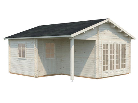 Palmako Blockbohlenhaus Irene 2-Raum 21,9 + 5,2 44 mm natur