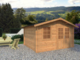 Palmako Blockbohlenhaus Klara 10,4 28 mm braune Tauchgrundierung
