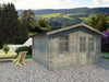 Palmako Blockbohlenhaus Klara 10,4 28 mm graue Tauchgrundierung