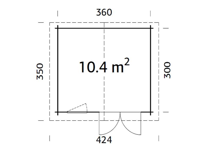Palmako Blockbohlenhaus Klara 10,4 28 mm graue Tauchgrundierung