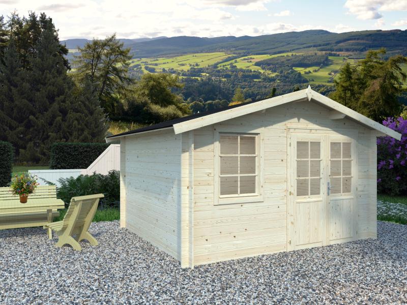 Palmako Blockbohlenhaus Klara 10,4 28 mm transparent Tauchgrundierung
