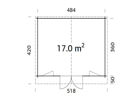 Palmako Blockbohlenhaus Klara 17,0 28 mm braune Tauchgrundierung