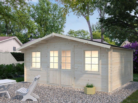 Palmako Blockbohlenhaus Klara 17,0 28 mm natur
