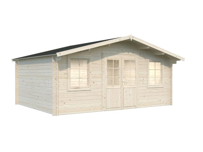 Palmako Blockbohlenhaus Klara 17,0 28 mm transparente Tauchgrundierung