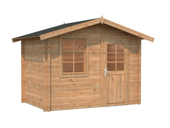 Palmako Blockbohlenhaus Klara 4,7  28 mm braune Tauchgrundierung