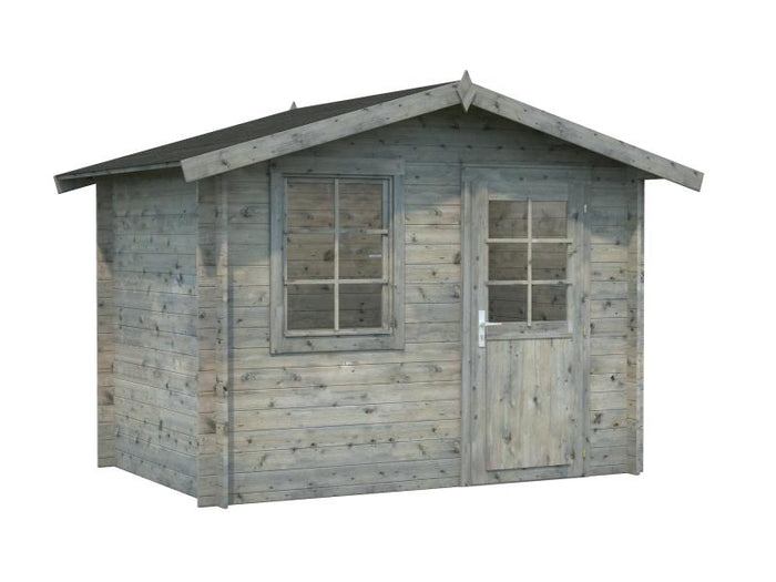 Palmako Blockbohlenhaus Klara 4,7  28 mm graue Tauchgrundierung