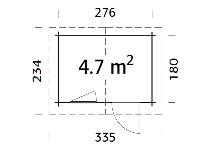 Palmako Blockbohlenhaus Klara 4,7 28 mm natur