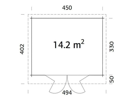 Palmako Blockbohlenhaus Lea 14,2 44 mm natur