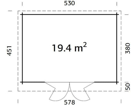 Palmako Blockbohlenhaus Lea 19,4 44 mm natur