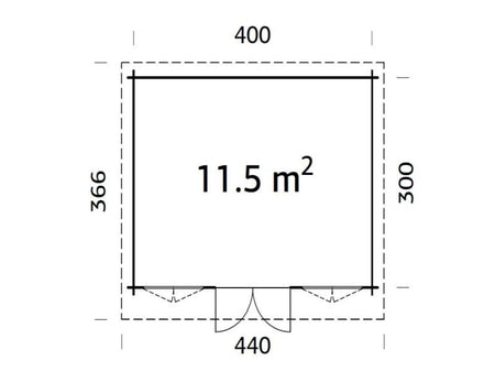 Palmako Blockbohlenhaus Lisa 11,5 34 mm natur