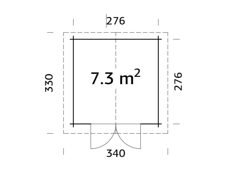 Palmako Blockbohlenhaus Lotta 7,3 28 mm graue Tauchgrundierung