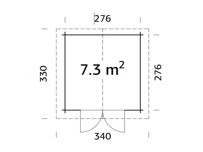 Palmako Blockbohlenhaus Lotta 7,3 28 mm natur