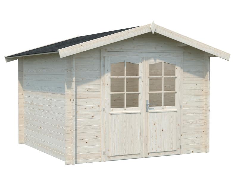 Palmako Blockbohlenhaus Lotta 7,3 28 mm transparente Tauchgrundierung