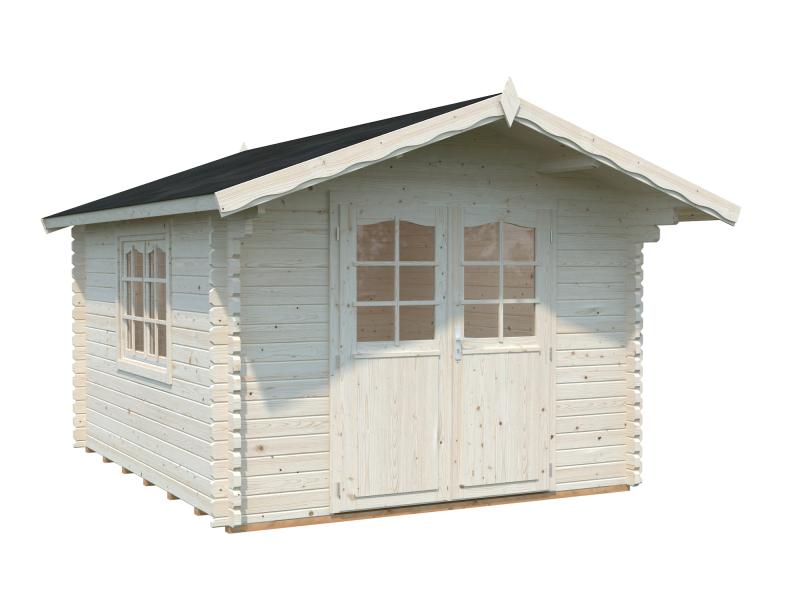 Palmako Blockbohlenhaus Sally 10,2 44 mm transparente Tauchgrundierung