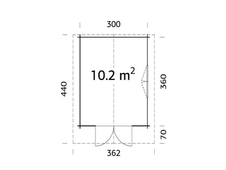 Palmako Blockbohlenhaus Sally 10,2 44 mm transparente Tauchgrundierung