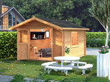 Palmako Blockbohlenhaus Sally 12,3 44 mm braune Tauchgrundierung