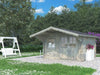 Palmako Blockbohlenhaus Sally 12,3 44 mm graue Tauchgrundierung