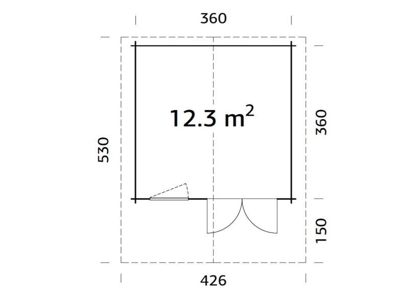Palmako Blockbohlenhaus Sally 12,3 44 mm graue Tauchgrundierung