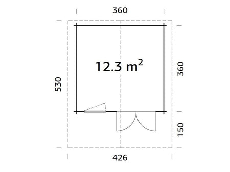 Palmako Blockbohlenhaus Sally 12,3 44 mm graue Tauchgrundierung