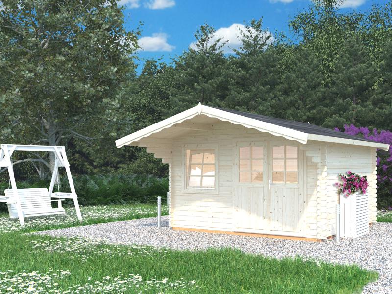 Palmako Blockbohlenhaus Sally 12,3 44 mm natur