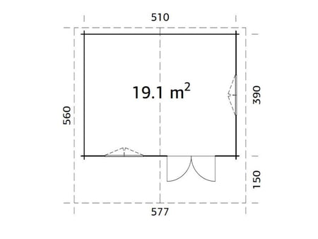 Palmako Blockbohlenhaus Sally 19,1 44 mm braune Tauchgrundierung
