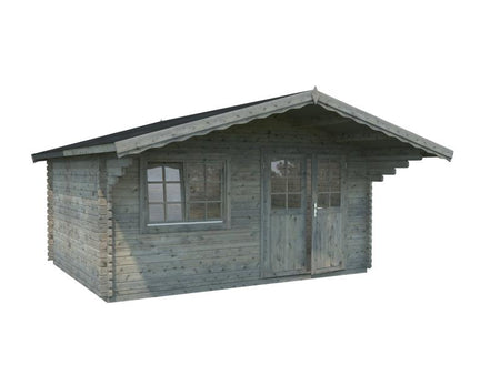 Palmako Blockbohlenhaus Sally 19,1 44 mm graue Tauchgrundierung
