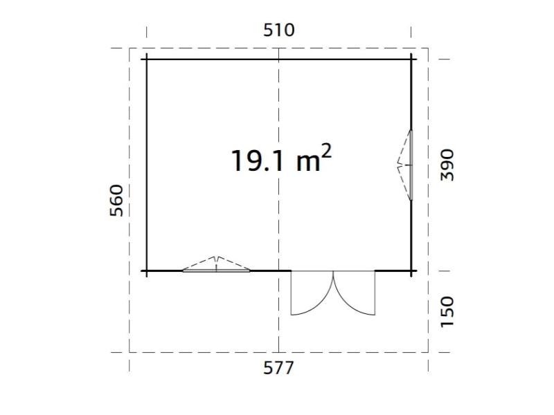 Palmako Blockbohlenhaus Sally 19,1 44 mm graue Tauchgrundierung