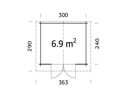 Palmako Blockbohlenhaus Vivian 6,9 28 mm braune Tauchgrundierung