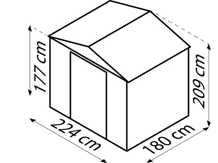Pergart Gerätehaus Frankfurt 2 86 - Holzoptik