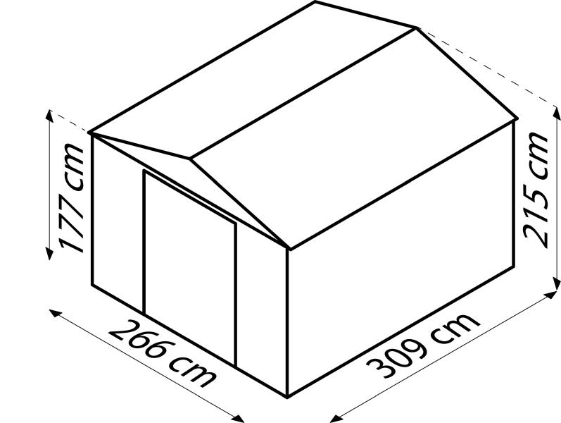 Pergart Gerätehaus Frankfurt 2 911 - Holzoptik