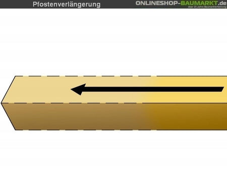 Pfostenverlängerung auf Länge 250 cm für 3 Pfosten