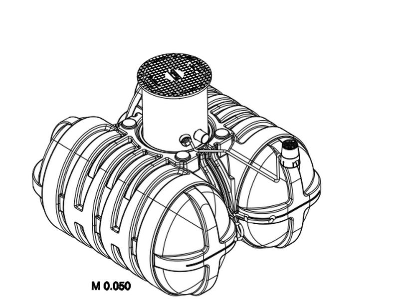 Roth Flachtank - Zisterne Twinbloc Garten-Set 5000 Liter mit Tauchpumpe