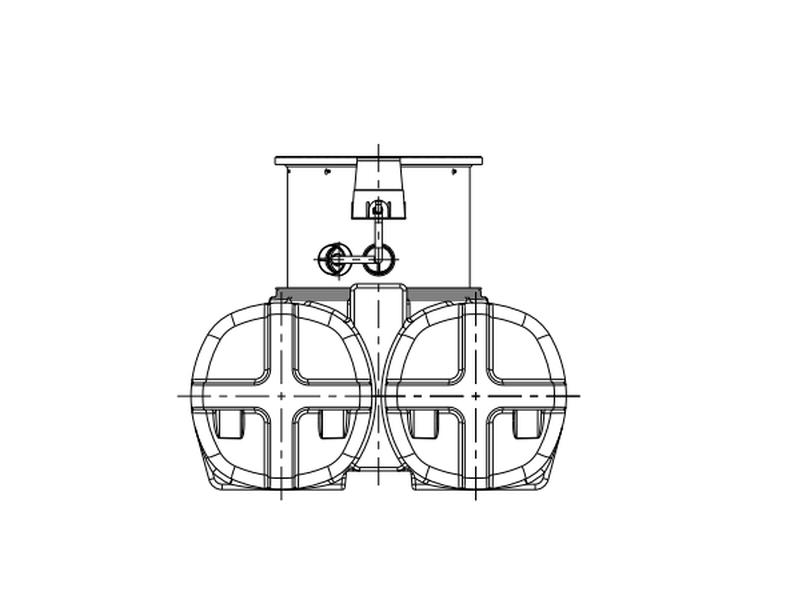 Roth Flachtank - Zisterne Twinbloc Garten-Set 1500 Liter