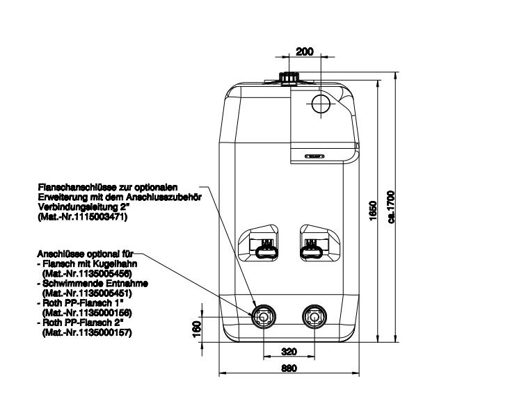 Roth Regenwasser Basis-Industriespeicher 2000 Liter