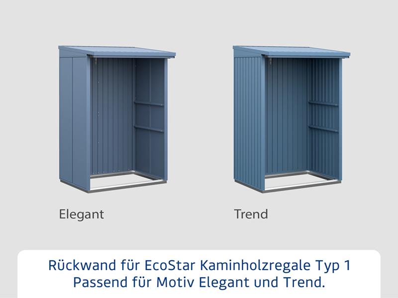 Rückwand EcoStar-Kaminholzregale Typ 1 blau